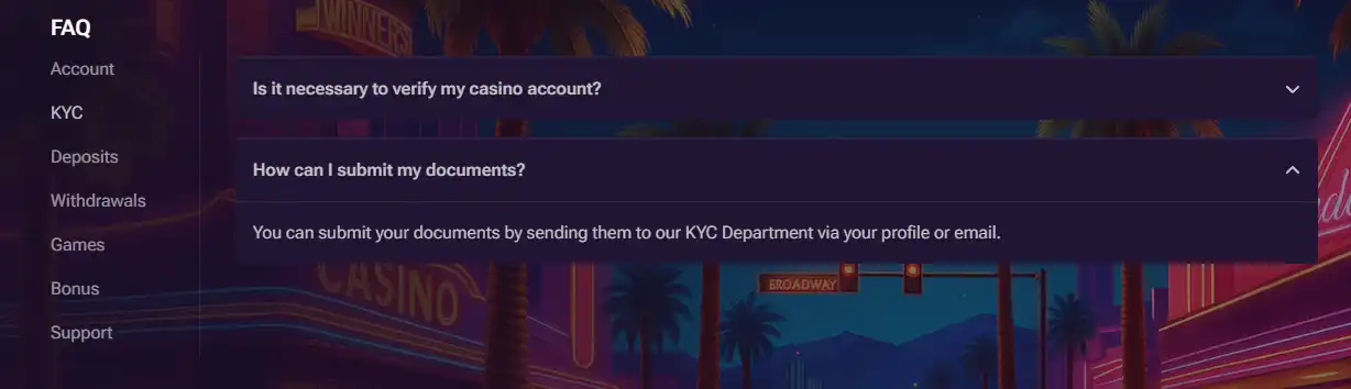 Prive Casino verification interface showing current KYC instructions